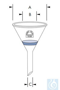 Filter funnel, conical, 170 ml, rim Ø 100 x disc Ø 30 x stem Ø 10, Por. 4, Robu® Filter funnel,...